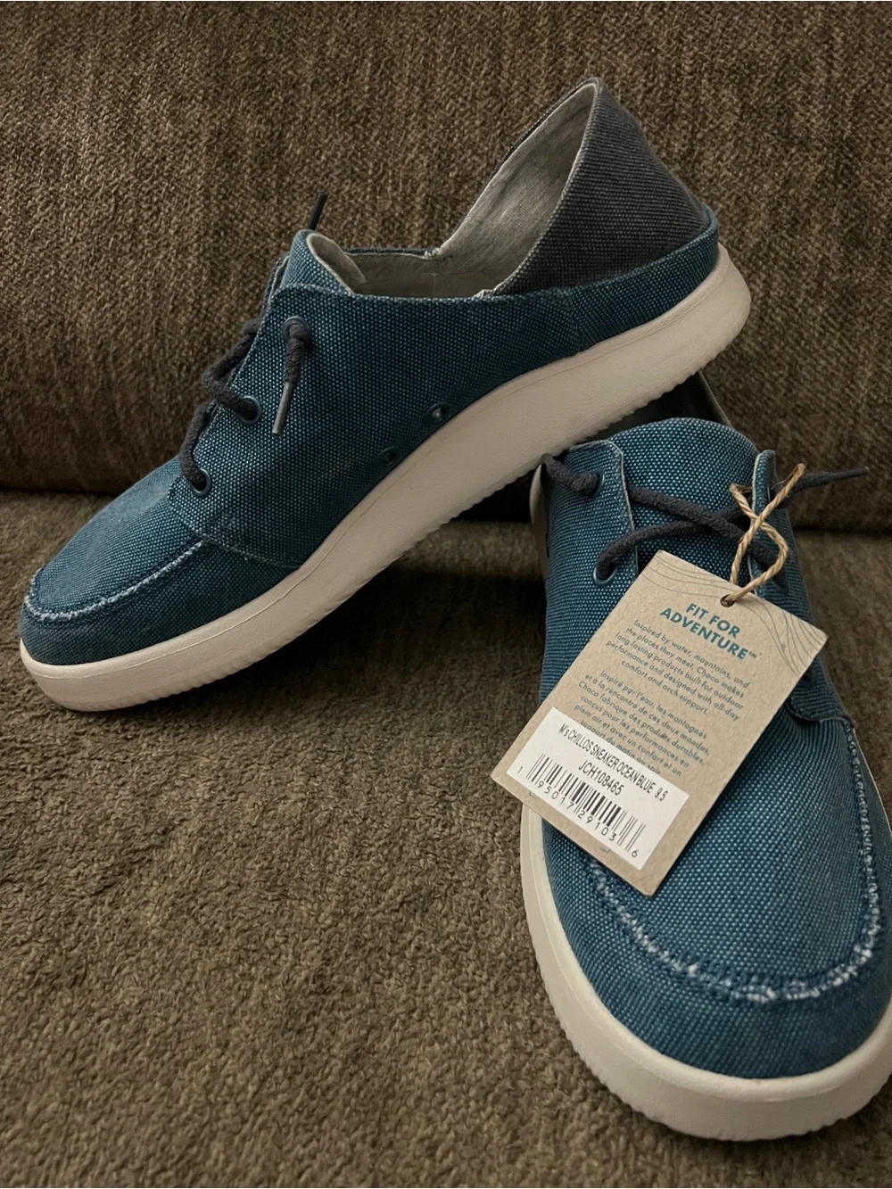 Chaco Chillos Men's Canvas Slip-On Sneakers Ocean Blue Size 9.5 NWT